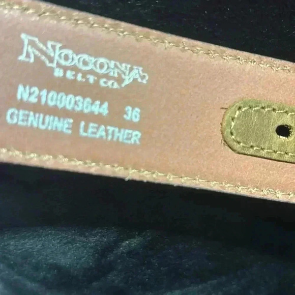 Nocona Genuine Leather,removable silver embossed buckle,Conchos,Aztec embroidery - Picture 10 of 12